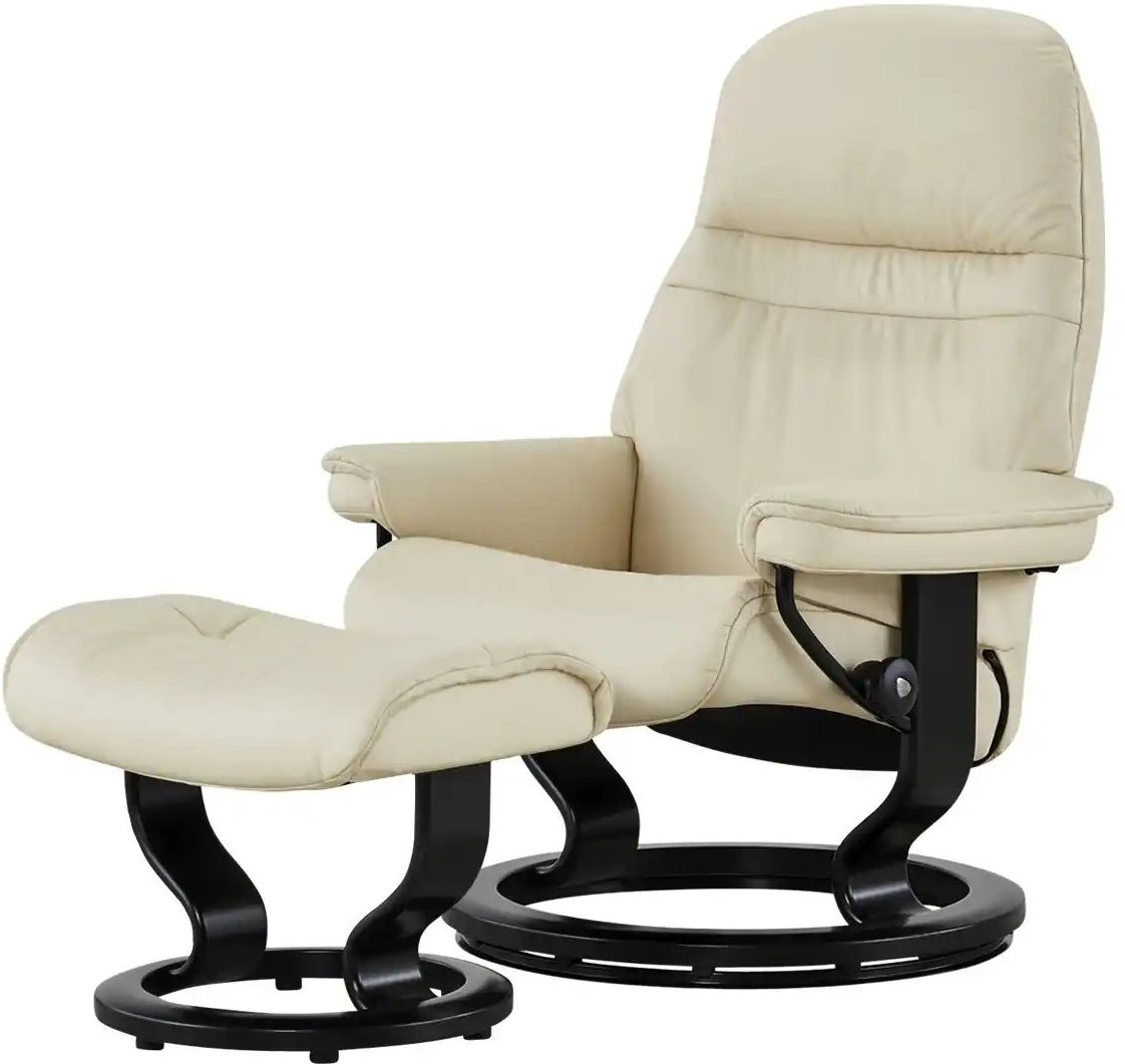 Stressless Relaxsessel mit Hocker Leder Sunrise L ¦ creme ¦ Maße (cm): B: 88 H: 103 T: 78.0 Polstermöbel > Sessel > Fern...