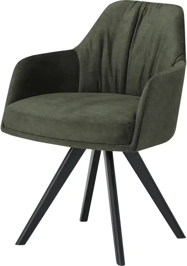 Woodford Armlehnstuhl mit Massivholzgestell Milan ¦ grün ¦ Maße (cm): B: 57 H: 83 T: 64.0 Stühle > Esszimmerstühle > Ess...