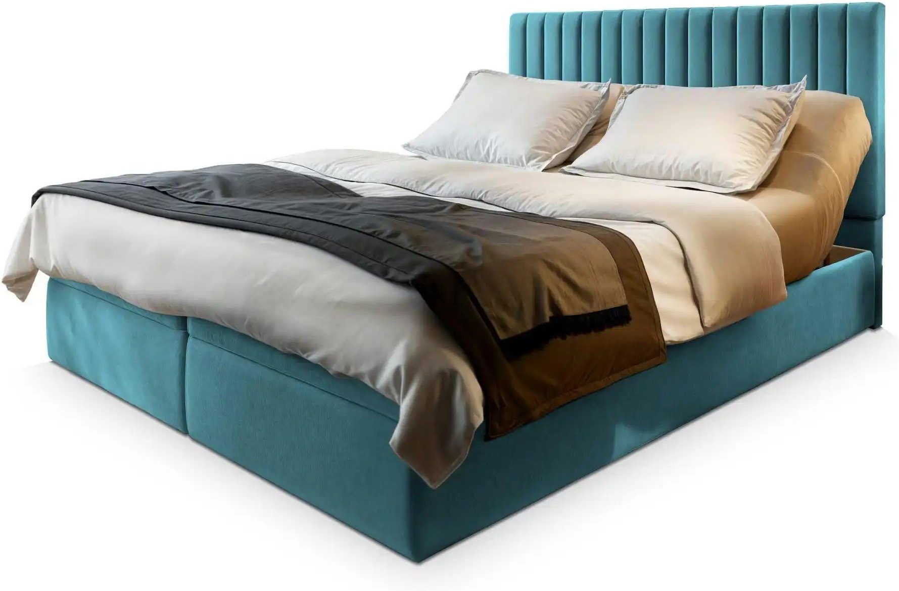 MASSENO Boxbett mit Bettkasten Murlo ¦ türkis/petrol ¦ Maße (cm): B: 180 H: 98 Betten > Polsterbetten - Höffner