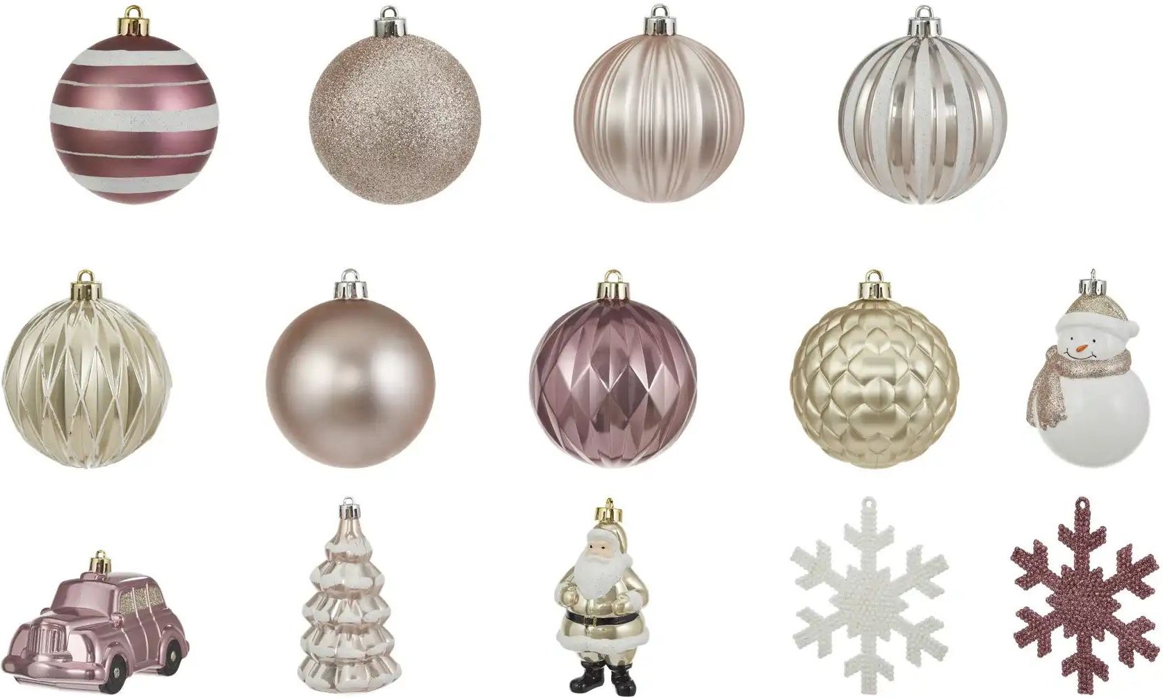 Weihnachtsbaumschmuck 25er Set   ¦ rosa/pink ¦ Kunststoff ¦ Maße (cm): B: 33 H: 8,5 T: 40.2 Weihnachten - Höffner