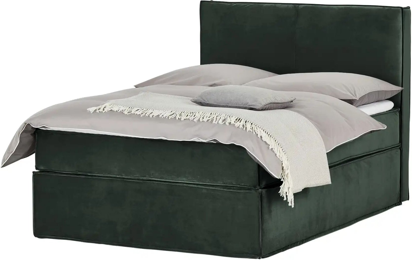 Boxi Boxspringbett 140 x 200 cm mit trendigem Keder Boxi Urban ¦ grün ¦ Maße (cm): B: 140 H: 125 Betten > Boxspringbette...