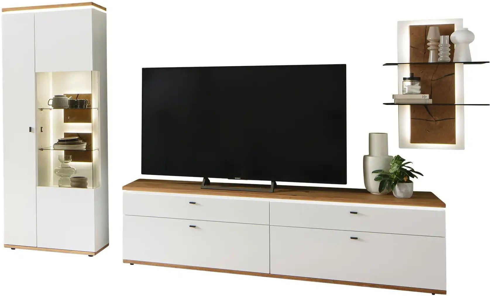 Woodford Wohnkombination Marlea ¦ weiß ¦ Maße (cm): B: 290 H: 203 T: 50.0 Kommoden & Sideboards > Wohnwände - Höffner