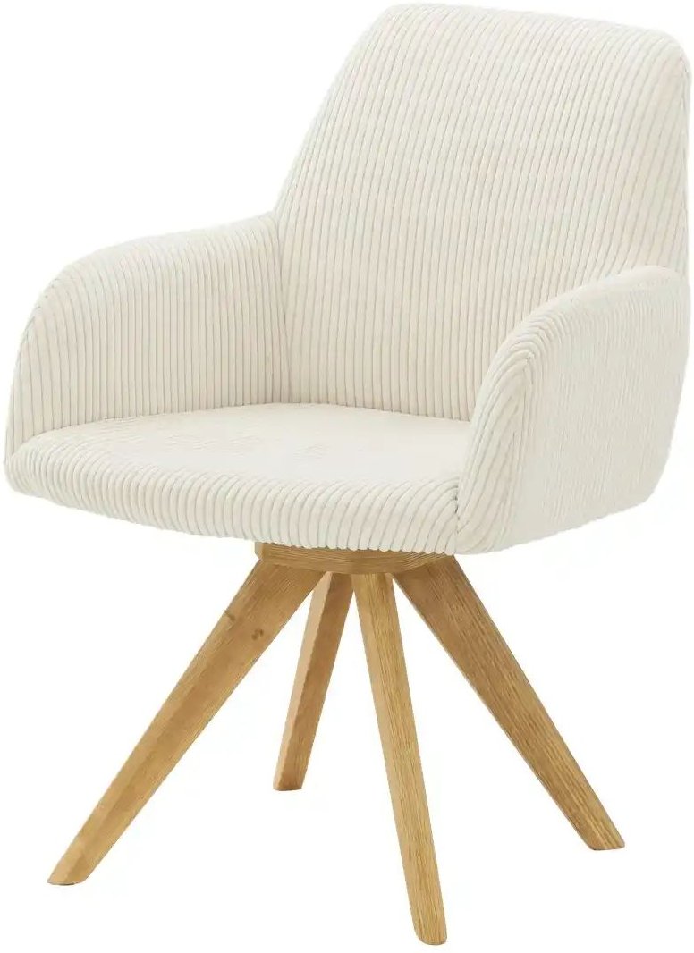 Thumbnail - smart Cord-Armlehnstuhl drehbar Frederik ¦ beige ¦ Maße (cm): B: 59 H: 87 T: 66.0 Stühle > Esszimmerstühle > Esszimmers...