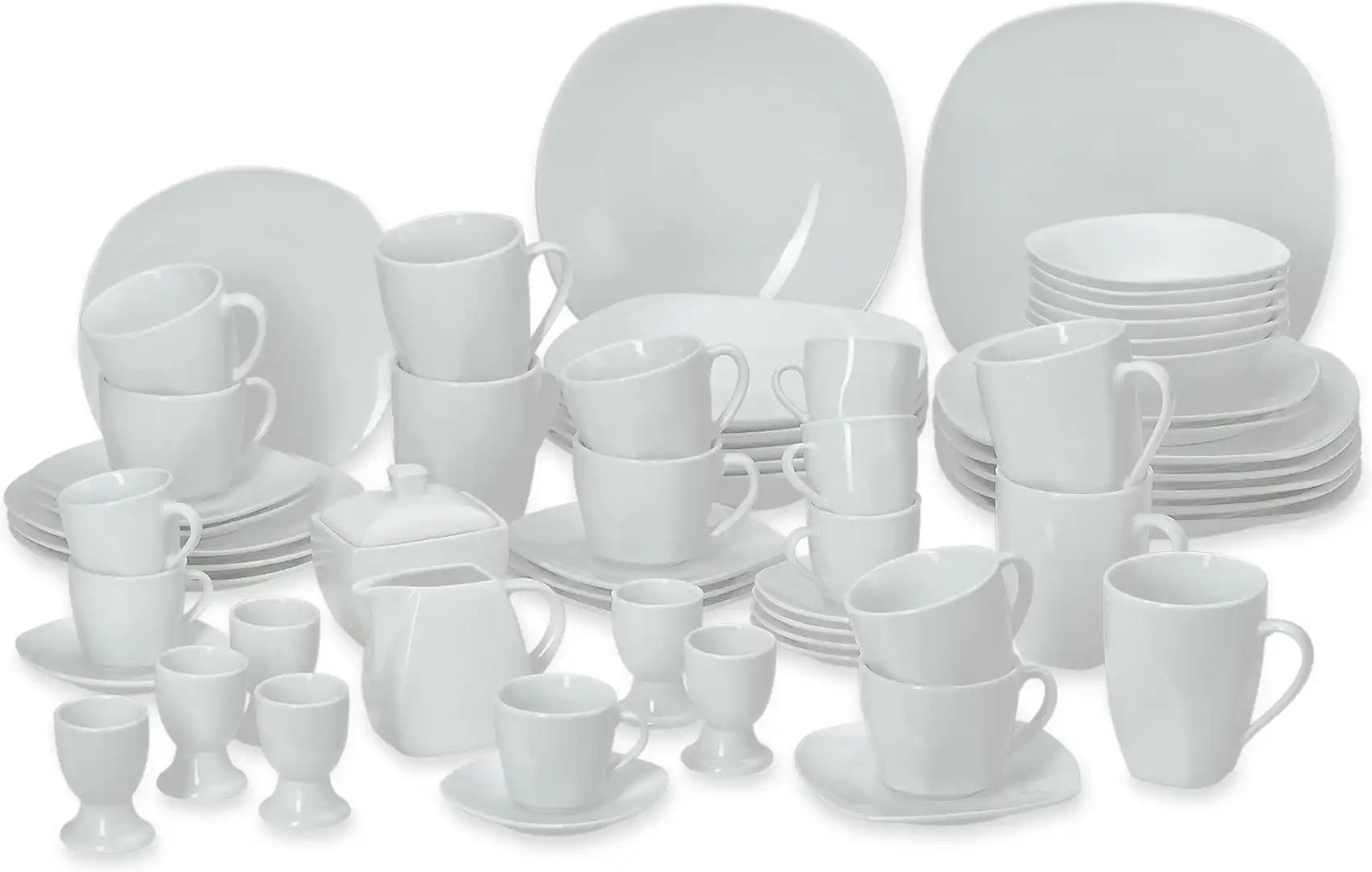 KHG Kombiservice 62-teilig Tivoli ¦ weiß Geschirr > Geschirrsets > Kombiservice - Höffner