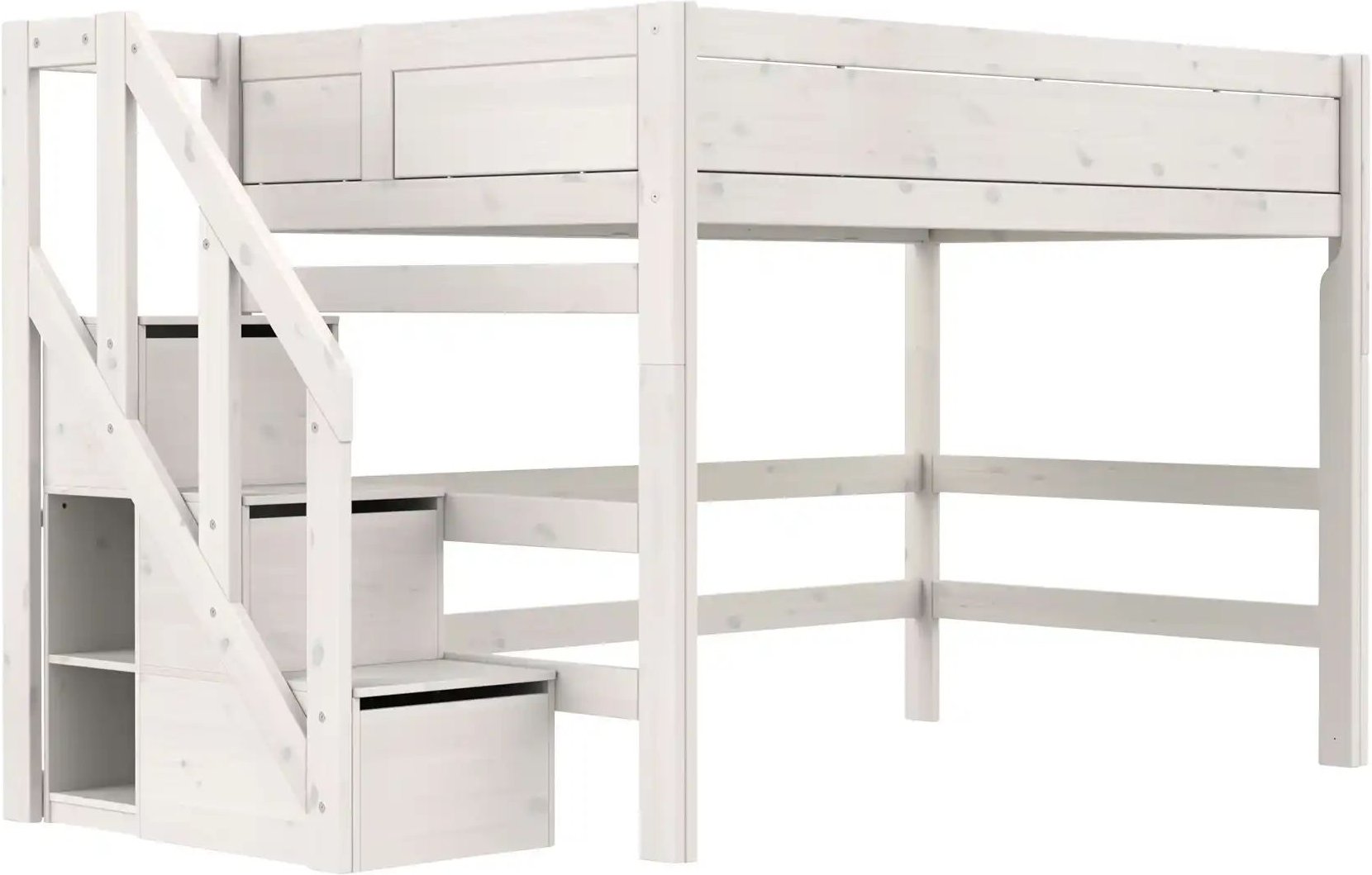 Lifetime Mittelhochbett mit Treppe Basis ¦ weiß ¦ Maße (cm): B: 257 H: 152 Betten > Bettgestelle - Höffner