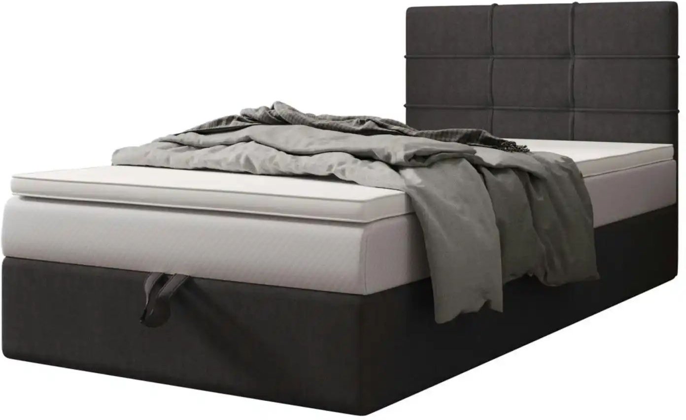 Thumbnail - Boxbett mit Stauraum Matratze H3 und Topper Duo 2 ¦ grau ¦ Maße (cm): B: 120 H: 102 Betten > Komfortbetten - Höffner