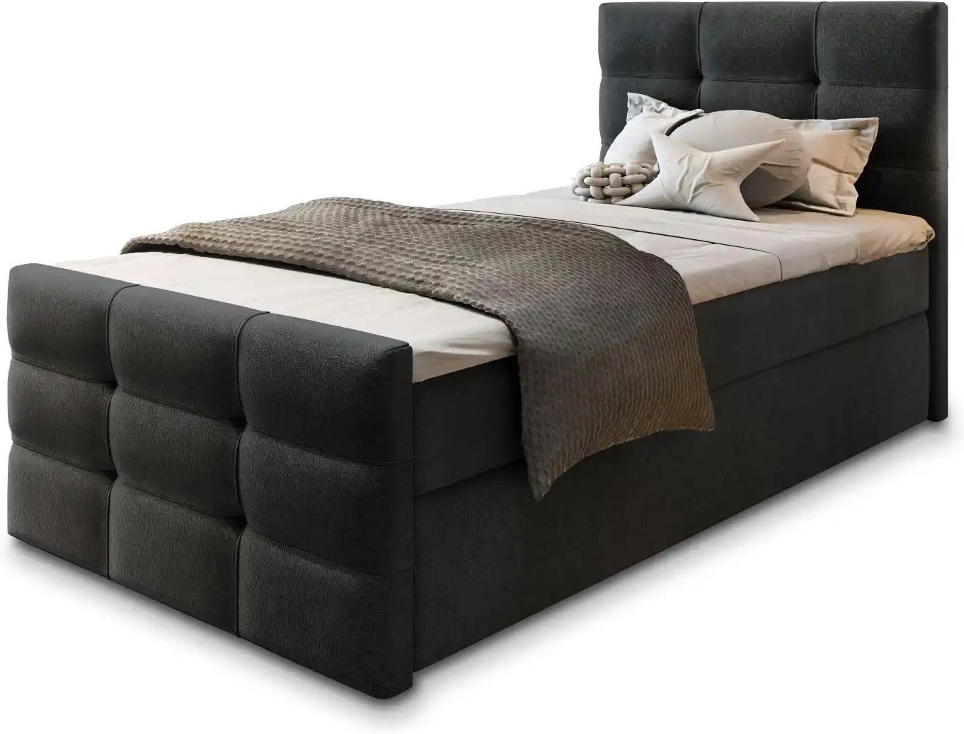 MASSENO Boxbett mit Bettkasten Amon ¦ schwarz ¦ Maße (cm): B: 90 H: 98 Betten > Polsterbetten - Höffner