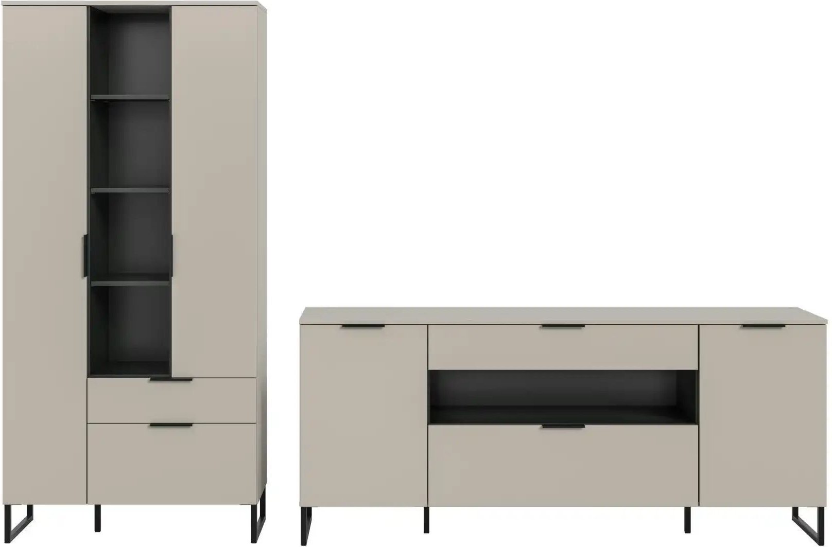 Wohnwand ¦ creme ¦ Maße (cm): B: 240 H: 192 Kommoden & Sideboards > Wohnwände - Höffner