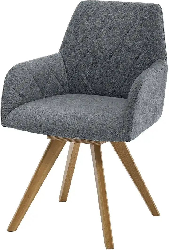 Woodford Esszimmerstuhl Damask ¦ grau ¦ Maße (cm): B: 61 H: 88 T: 66.5 Stühle > Küchenstühle > Küchenstühle mit Armlehn...