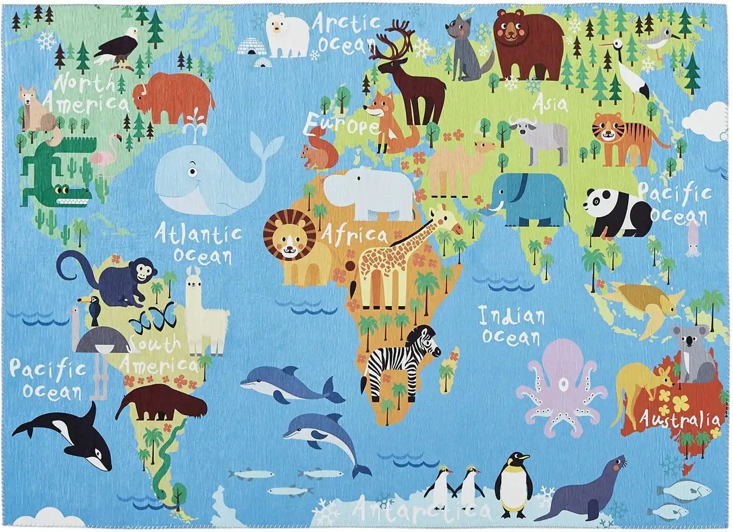 Spielteppich WORLD MAP ¦ mehrfarbig ¦ Synthetische Fasern ¦ Maße (cm): B: 80 Teppiche > Kinderteppiche - Höffner