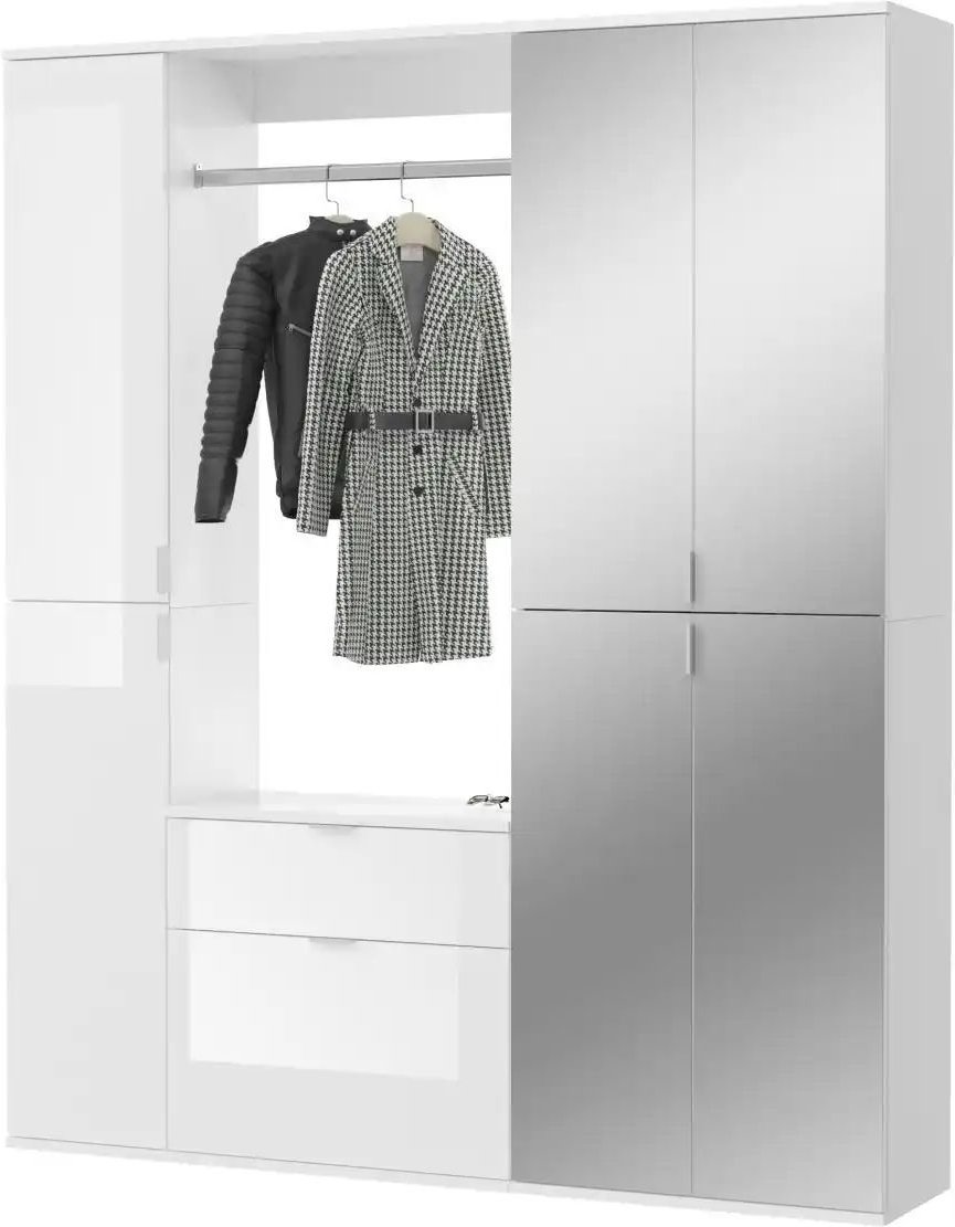 Thumbnail - Garderobenkombination Projekt X ¦ weiß ¦ Maße (cm): B: 152 H: 193 T: 34.0 Garderoben & Kleiderstangen > Garderobensyste...