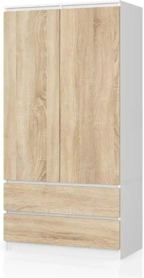 Drehtürenschrank mit 2 Schubladen Oda ¦ mehrfarbig ¦ Maße (cm): B: 90 H: 180 Schränke > Kleiderschränke > Drehtürenschrä...