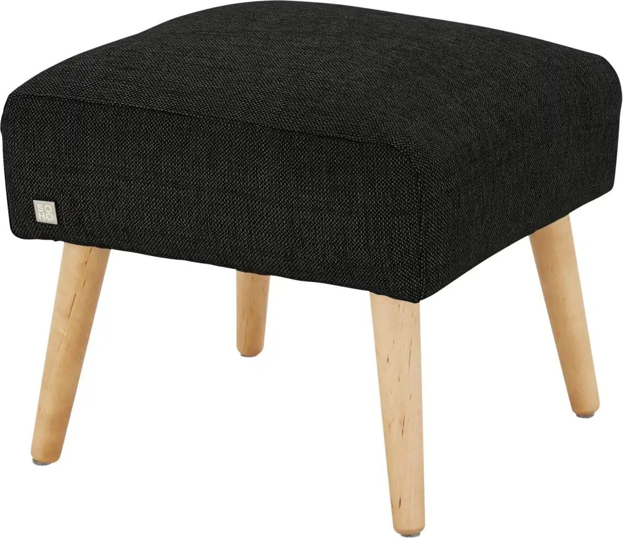 SOHO Polsterhocker  Jolyn ¦ schwarz ¦ Maße (cm): B: 49 H: 45 T: 49.0 Polstermöbel > Hocker - Höffner