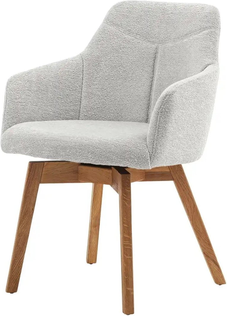 Woodford Armlehnstuhl mit Bouclé Bezug Merano ¦ weiß ¦ Maße (cm): B: 58 H: 83 T: 57.0 Stühle > Esszimmerstühle > Esszimm...