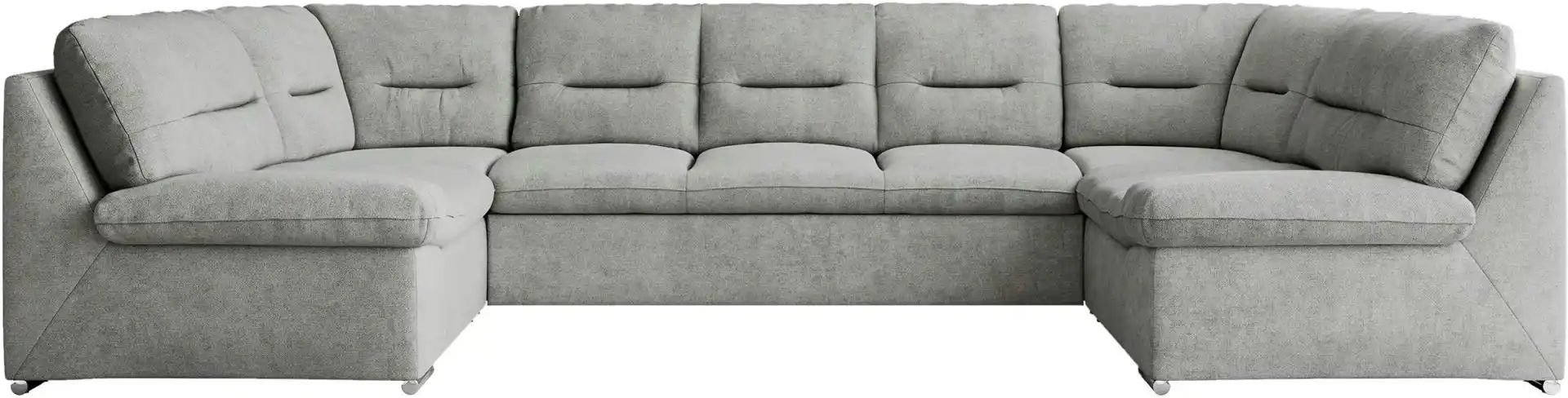 Wohnlandschaft mit Schlaffunktion Comodo ¦ silber ¦ Maße (cm): B: 340 H: 93 Polstermöbel > Sofas > Wohnlandschaften - Hö...