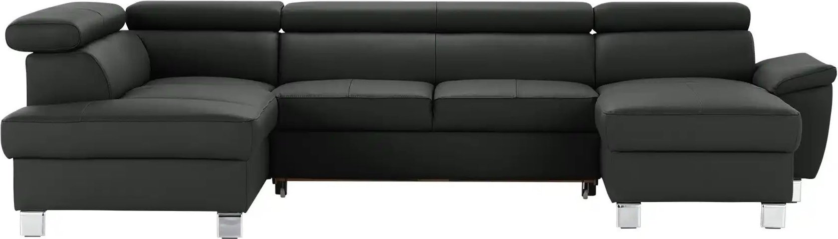 uno Wohnlandschaft aus Echtleder Avola ¦ schwarz ¦ Maße (cm): B: 315 H: 90 T: 208.0 Polstermöbel > Sofas > Wohnlandschaf...