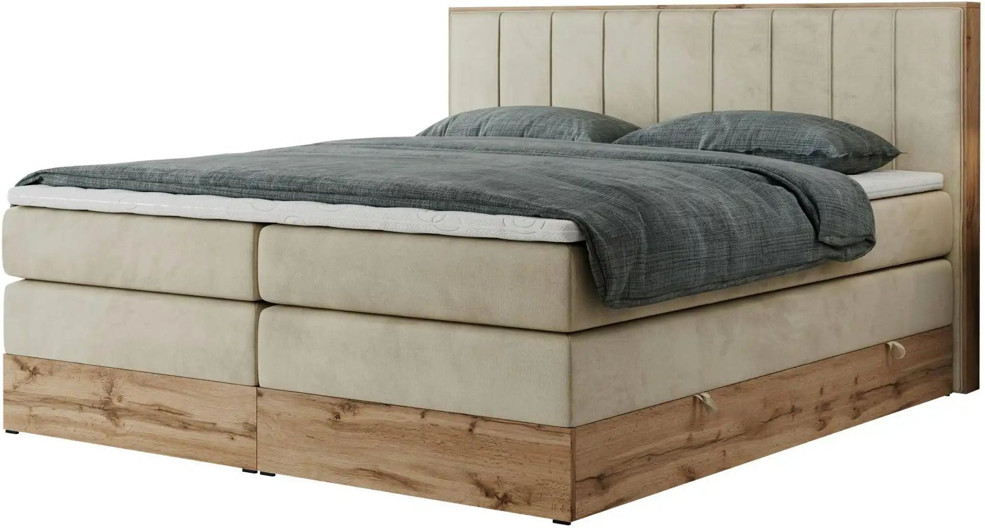 Thumbnail - Boxspringbett mit Bettkasten Bellissimo King ¦ beige ¦ Maße (cm): B: 168 H: 115 Betten > Boxspringbetten - Höffner