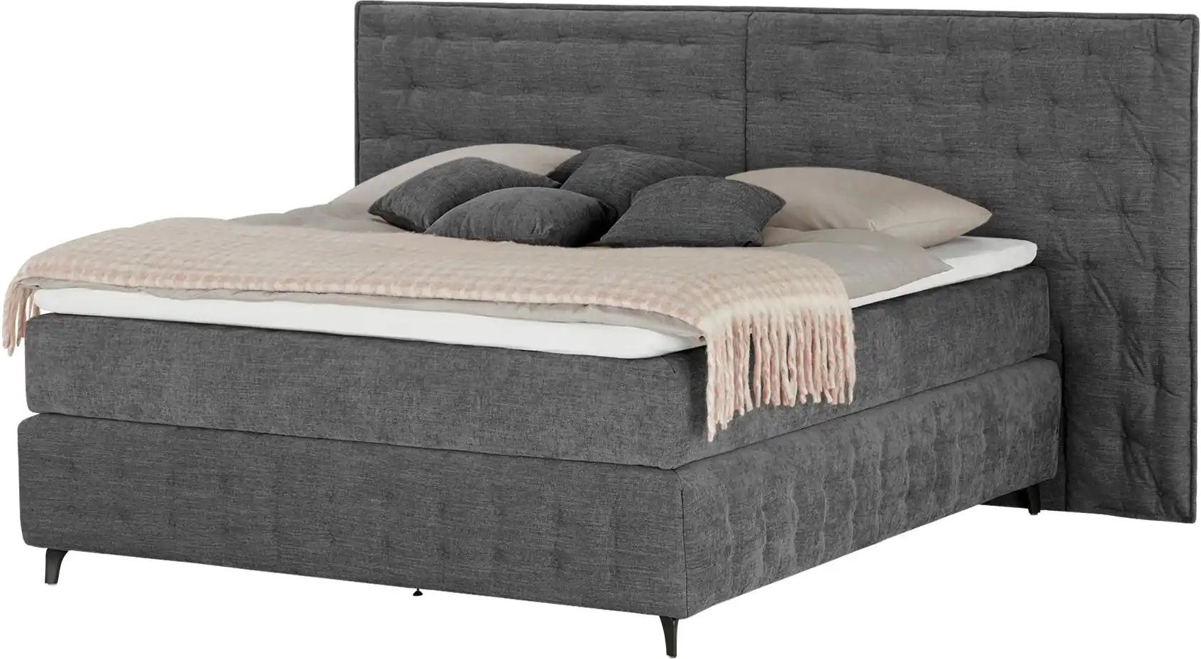 Kings and Queens Boxspringbett Fjell ¦ grau ¦ Maße (cm): B: 260 H: 130 Betten > Boxspringbetten - Höffner