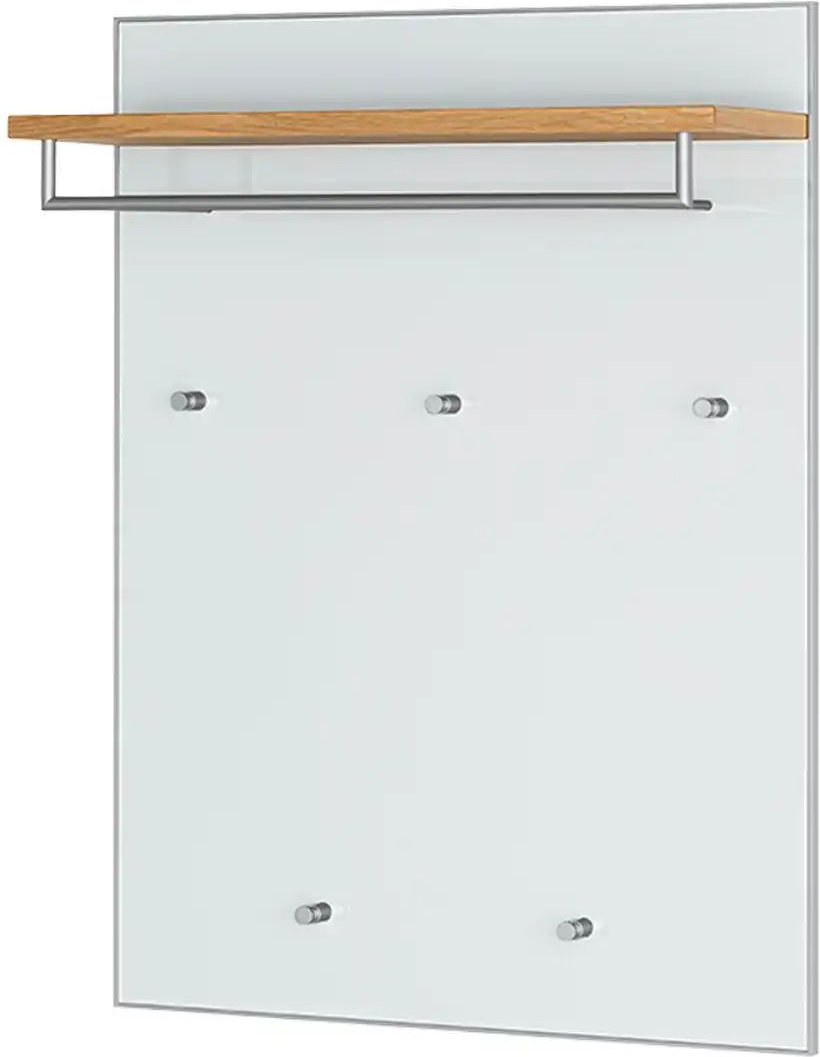 Thumbnail - Garderobenpaneel Duna ¦ weiß ¦ Glas,Holzwerkstoff ¦ Maße (cm): B: 80 H: 109 T: 27.0 Garderoben & Kleiderstangen > Wandg...