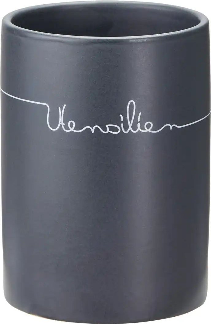 KHG Utensilienhalter ¦ grau ¦ Steinzeug/Steingut ¦ Maße (cm): H: 14 Ø: 10.5 Küchenzubehör & Helfer > Küchenhelfer - H...