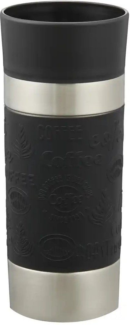 KHG Isolierbecher 360ml ¦ schwarz ¦ Edelstahl,Kunststoff ¦ Maße (cm): H: 19,3 Ø: 8 Kaffee & Tee > Isolierbecher - Höf...