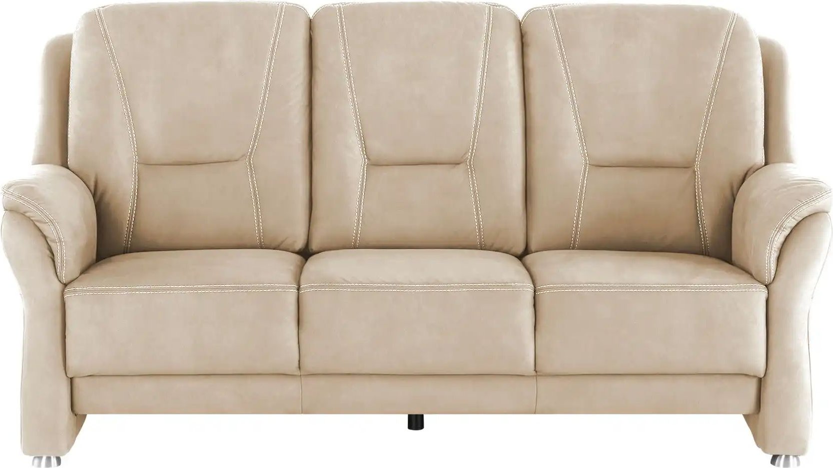 Thumbnail - Sofa 3-sitzig aus Mikrofaser Wilma ¦ beige ¦ Maße (cm): B: 198 H: 97 T: 89.0 Polstermöbel > Sofas > 3-Sitzer - Höffner