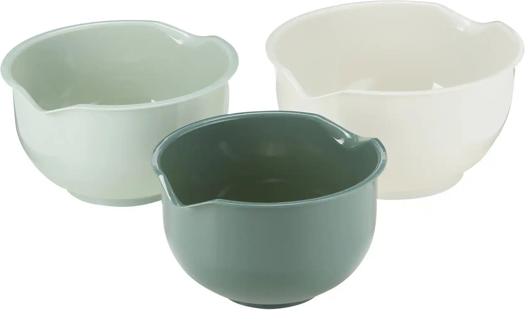 KHG Schüsselset ¦ grün ¦ Kunststoff ¦ Maße (cm): H: 13 Ø: 23 Küchenzubehör & Helfer > Schüsseln & Salatschleudern - H...