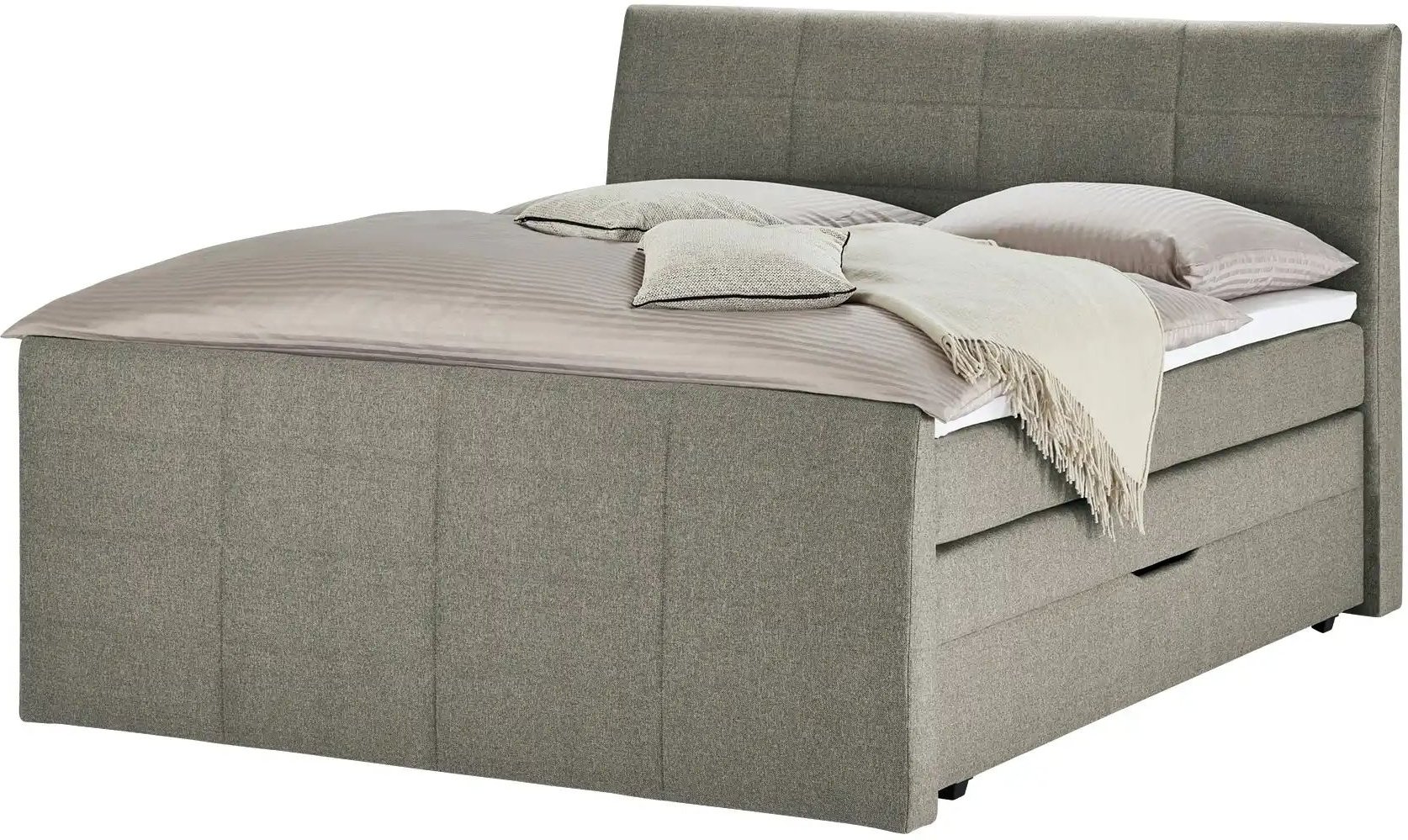 Boxspringbett mit Bettkasten und Topper Baron ¦ beige ¦ Maße (cm): B: 168 H: 124 Betten > Boxspringbetten - Höffner