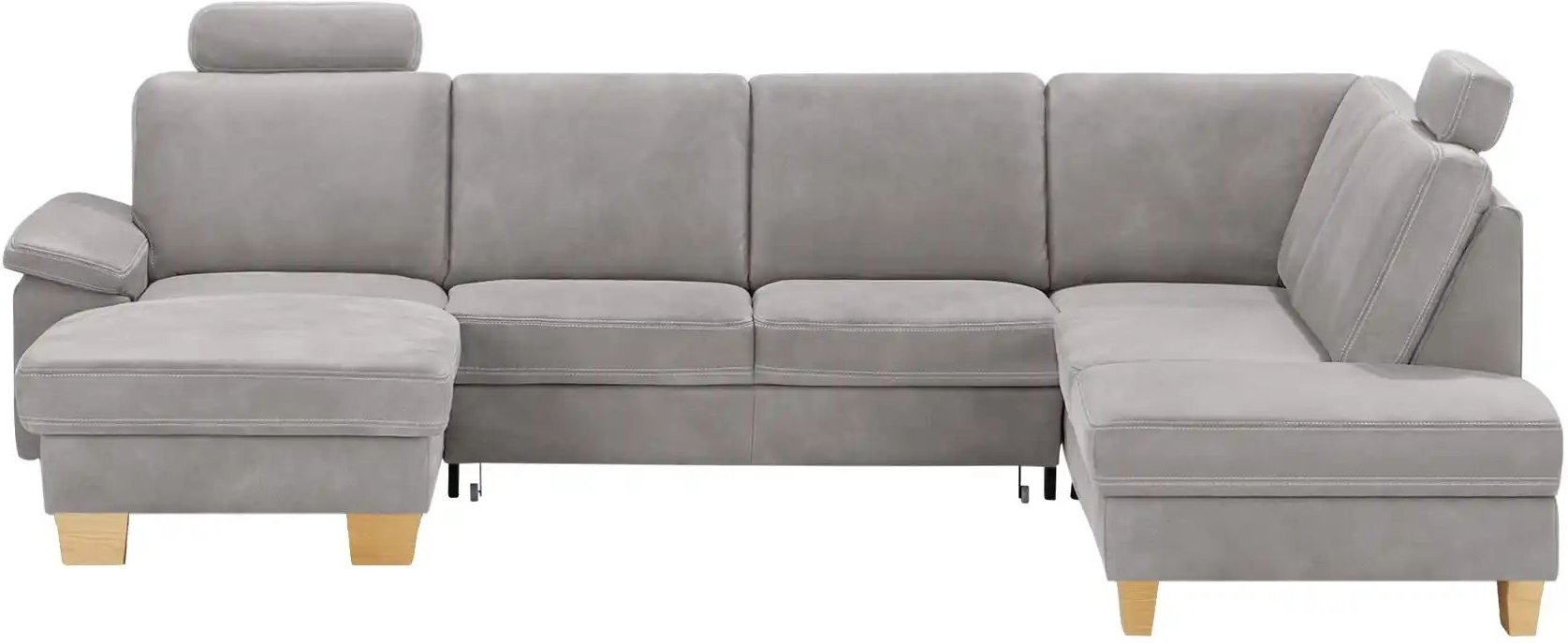 meinSofa Wohnlandschaft Leder Samu ¦ grau ¦ Maße (cm): B: 316 H: 90 T: 235.0 Polstermöbel > Sofas > Schlafsofas - Höffne...