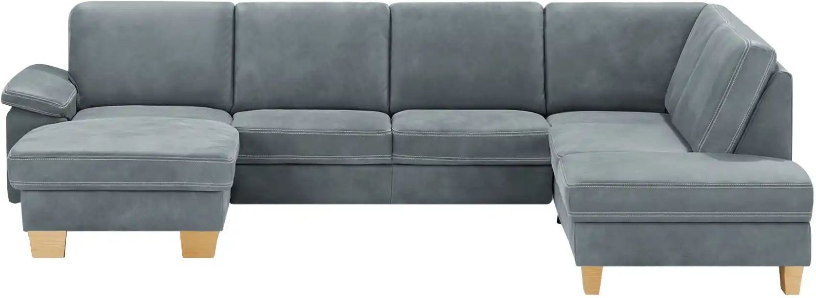Thumbnail - meinSofa Wohnlandschaft Leder Samu ¦ grau ¦ Maße (cm): B: 316 H: 90 T: 235.0 Polstermöbel > Sofas > Wohnlandschaften - H...