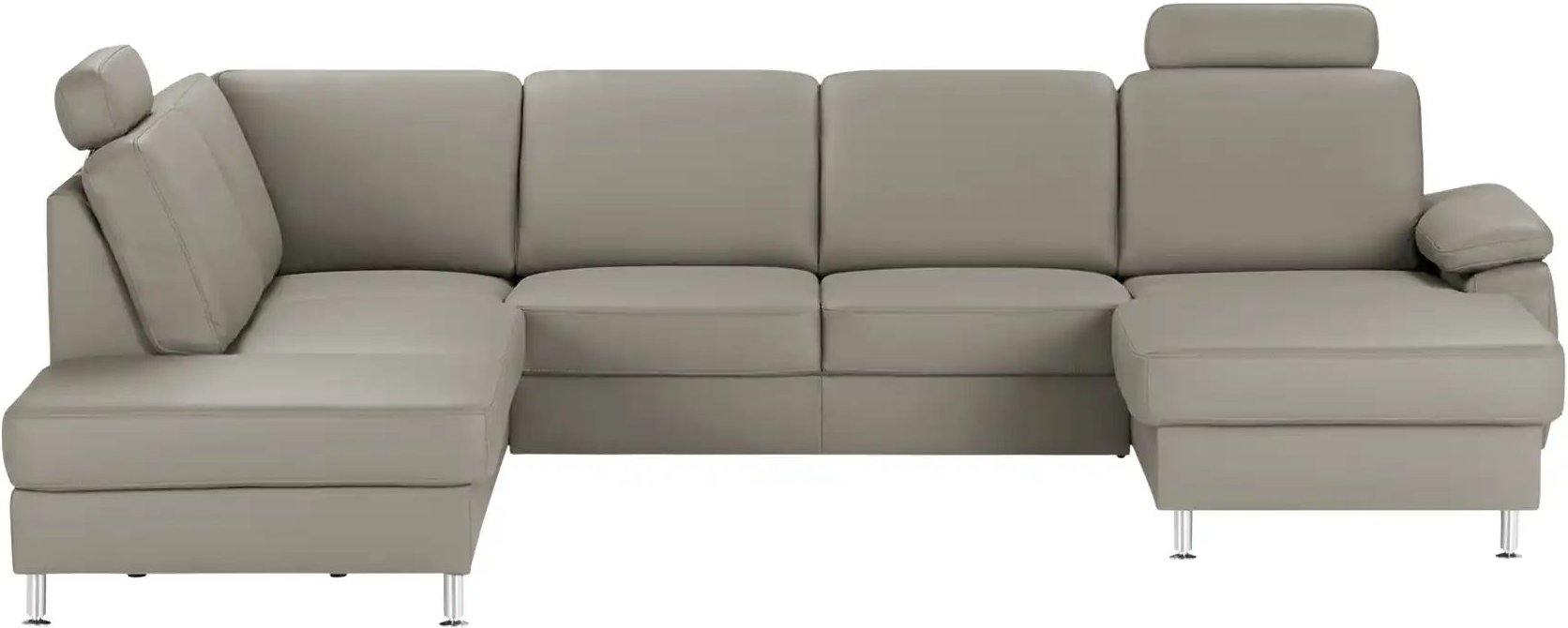 Thumbnail - meinSofa Wohnlandschaft mit Sitz- und Rückenbezug aus Leder Kathi ¦ grau ¦ Maße (cm): B: 309 H: 86 T: 235.0 Polstermöbel...