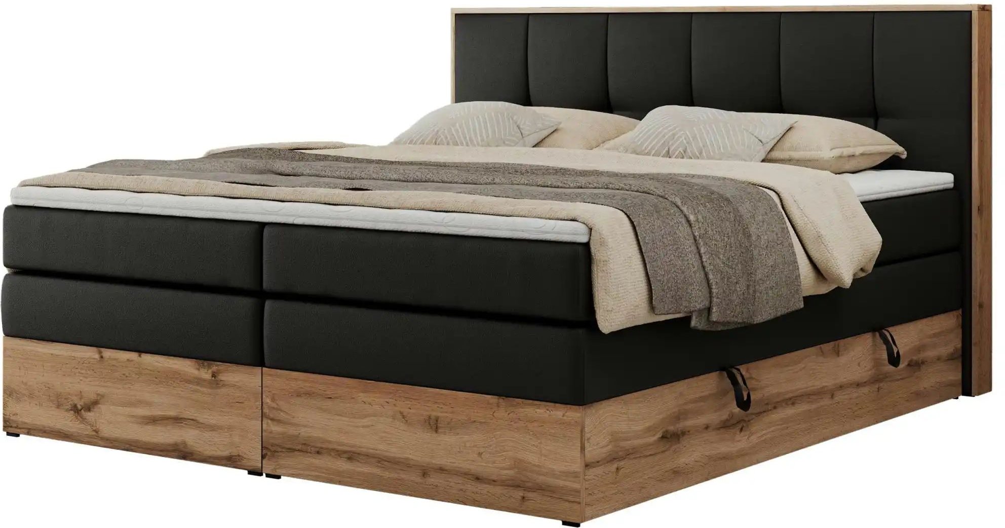 Boxspringbett mit Bettkasten Albero 1 King ¦ schwarz ¦ Maße (cm): B: 128 H: 113 Betten > Boxspringbetten - Höffner