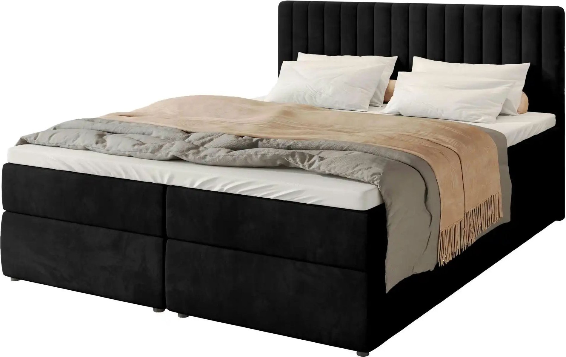 Boxbett mit Bettkasten und Topper Drayton ¦ schwarz ¦ Maße (cm): B: 140 H: 102 Betten > Polsterbetten - Höffner