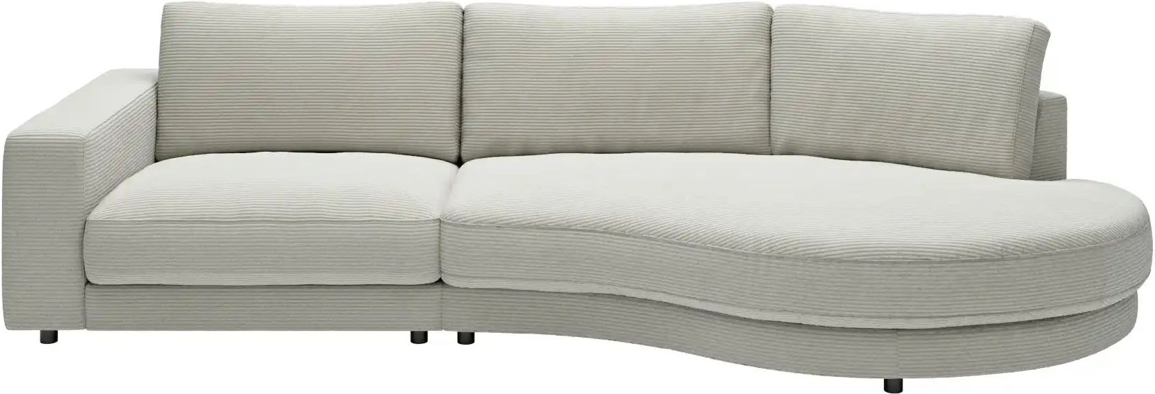Jette Home Organisches Einzelsofa in Cord Sila ¦ grau ¦ Maße (cm): B: 330 H: 85 T: 166.0 Polstermöbel > Sofas > Modulsof...