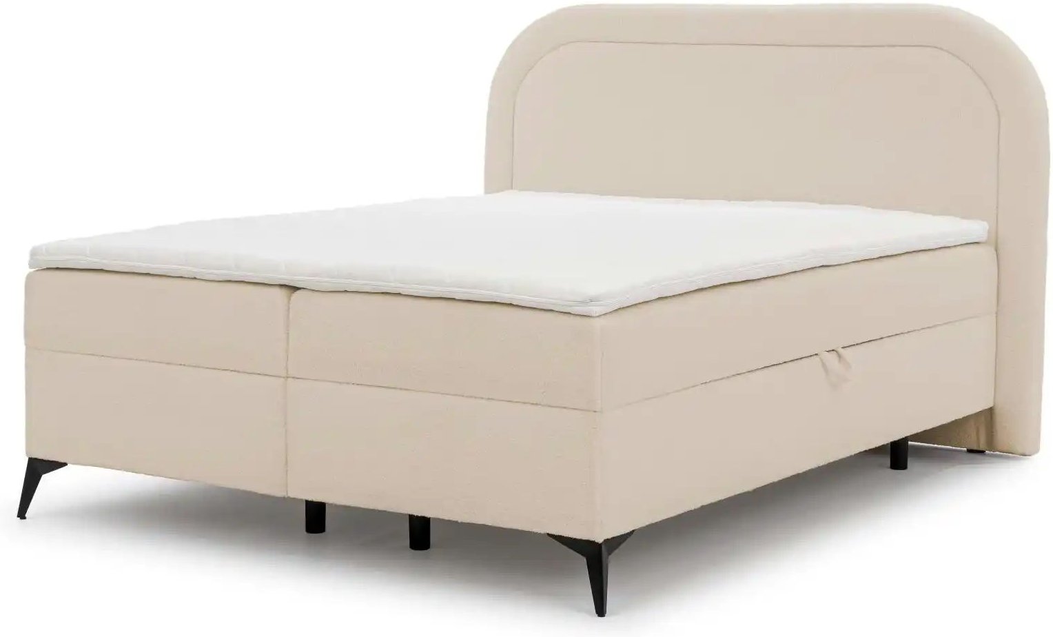 S-STYLE Boxbett mit Bettkasten Bouclé-Stoff Sonna ¦ beige ¦ Maße (cm): B: 220 H: 120 Betten > Boxspringbetten - Höffner