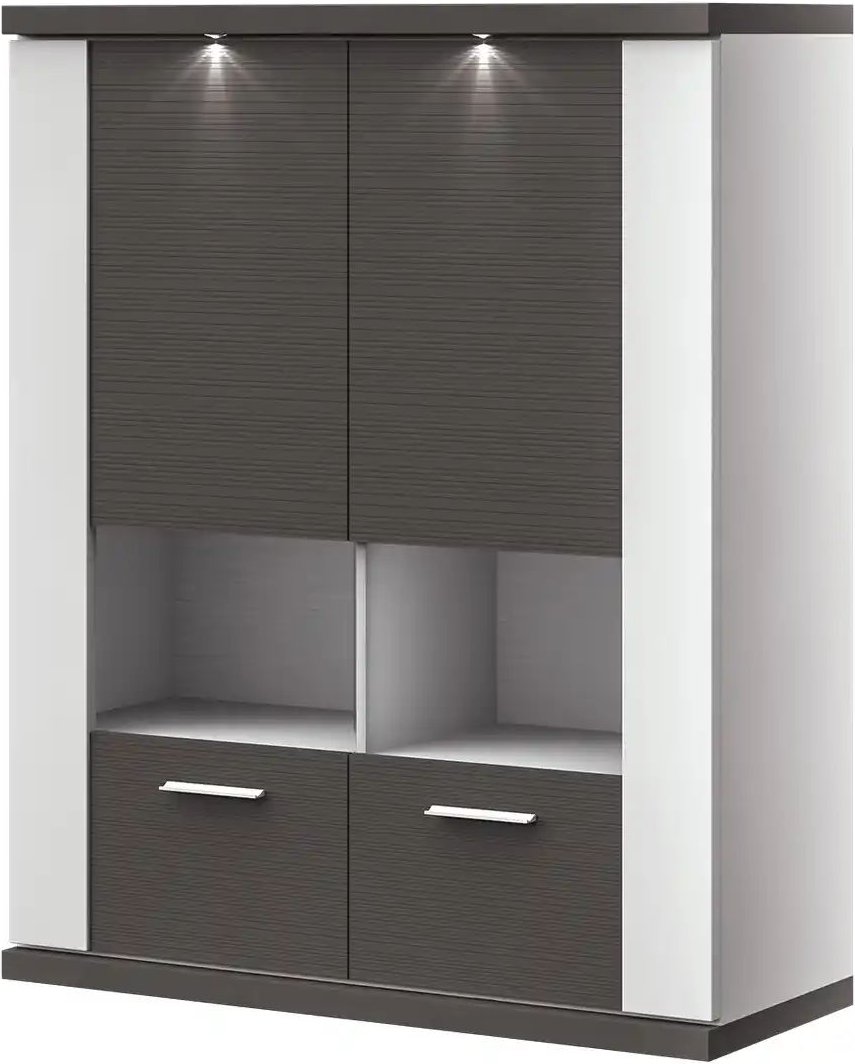 uno Hängevitrine Titan ¦ grau ¦ Maße (cm): B: 106 H: 130 T: 42.0 Schränke > Hängeschränke - Höffner