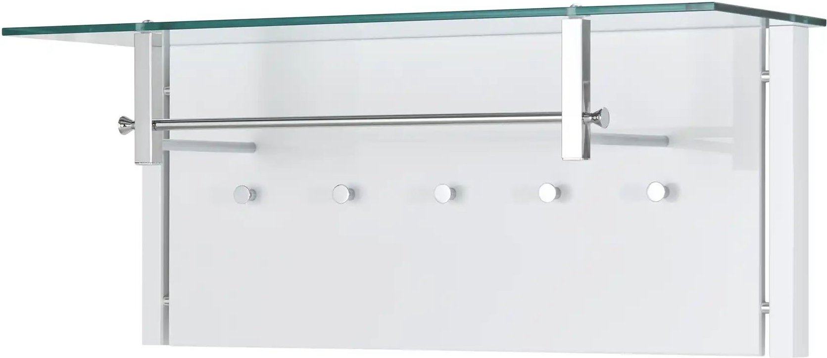 Garderobenpaneel Luce ¦ weiß ¦ Holzwerkstoff,Glas ¦ Maße (cm): B: 95 H: 40 T: 33.0 Garderoben & Kleiderstangen > Wandga...