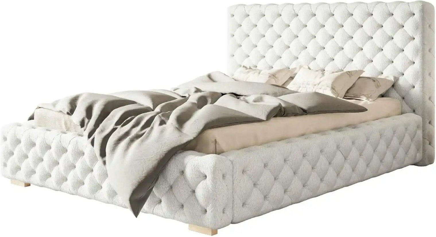 Polsterbett mit Stauraum Wigan ¦ weiß ¦ Maße (cm): B: 183 H: 107 Betten > Polsterbetten - Höffner