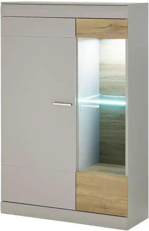 Vitrine Siero ¦ grau ¦ Maße (cm): B: 90 H: 139 T: 35.0 Schränke > Vitrinen - Höffner