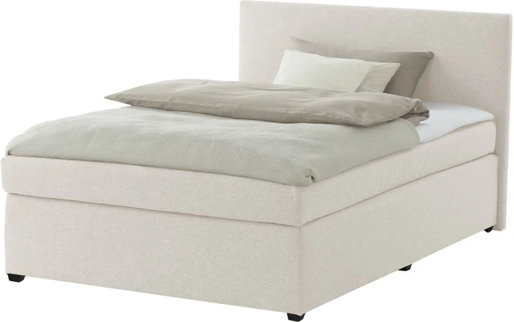 Boxspringbett mit Matratze und Topper H3 Duke ¦ creme ¦ Maße (cm): B: 127 H: 104 Betten > Boxspringbetten - Höffner