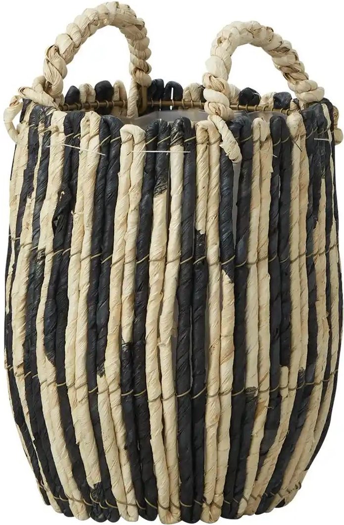 HOME STORY Pflanzkorb ¦ mehrfarbig ¦ Maisblatt,Eisen,Kunststoff ¦ Maße (cm): H: 25 Ø: 20 Accessoires > Dekoartikel - ...