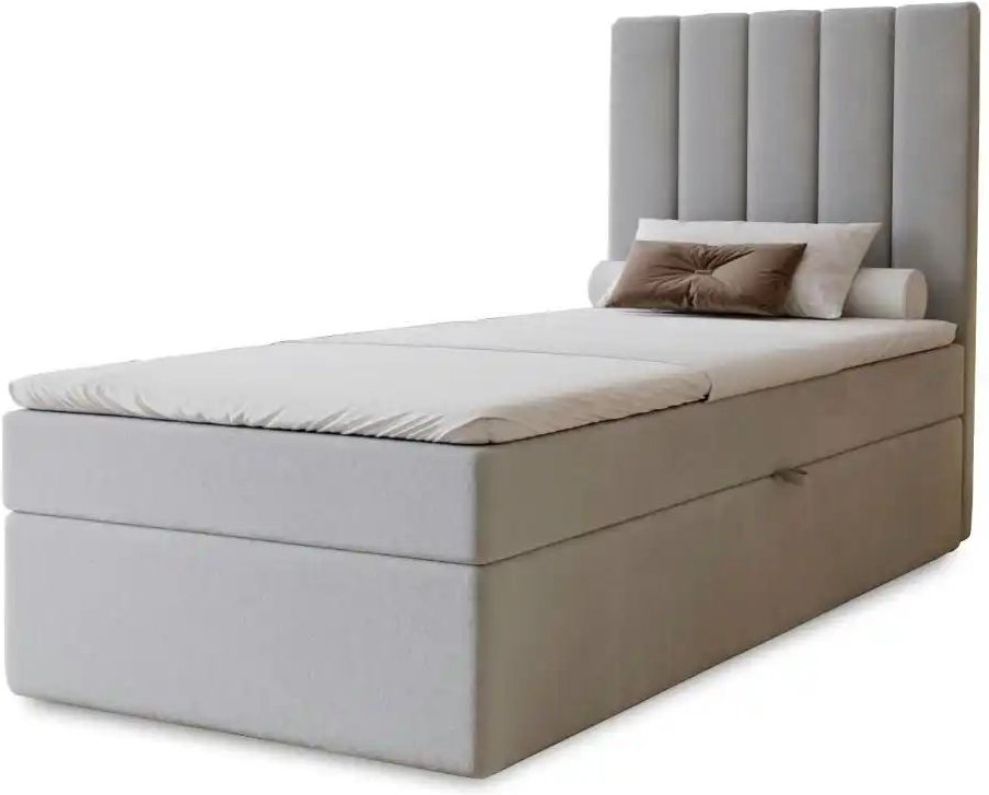 Boxbett mit Stauraum Nelia ¦ grau ¦ Maße (cm): B: 102 H: 124 Betten > Polsterbetten - Höffner