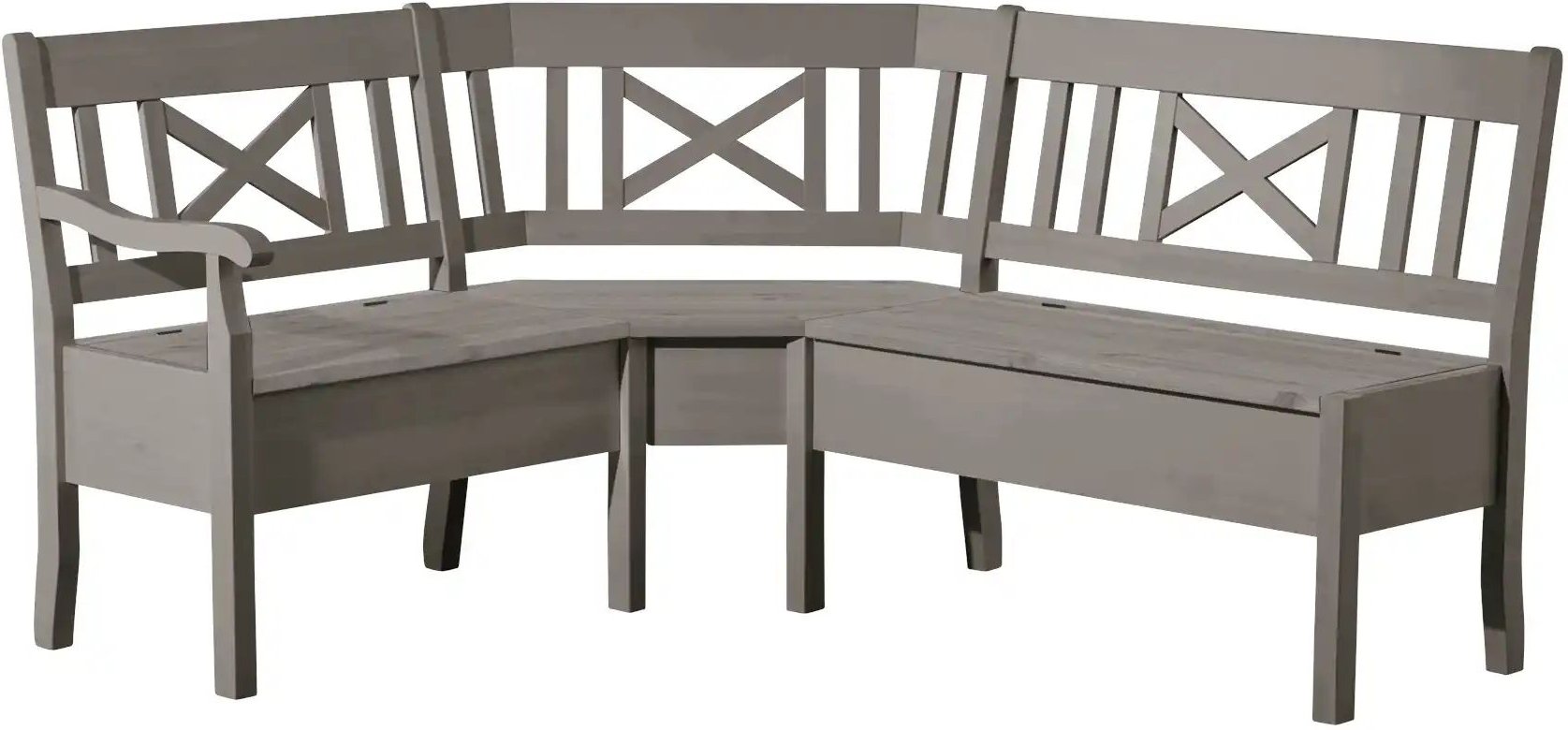 maison bleue Truheneckbank massiv Florian ¦ grau ¦ Maße (cm): H: 93 Bänke > Eckbänke - Höffner