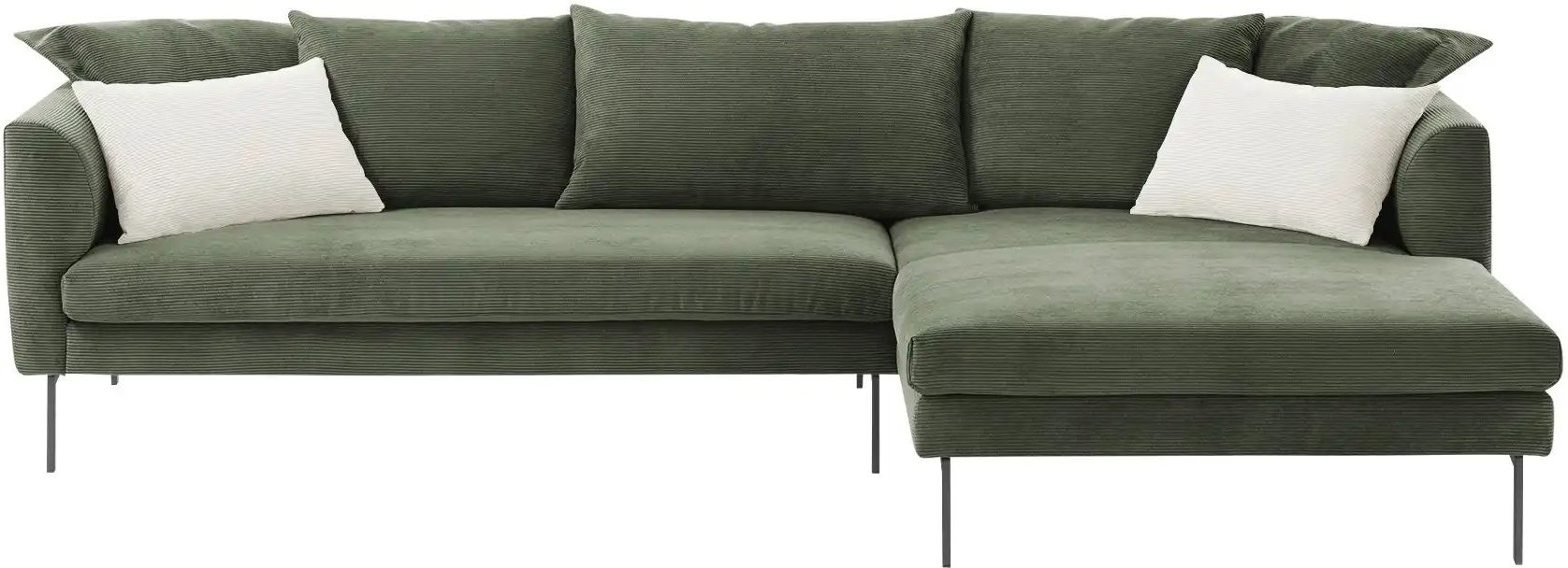 Thumbnail - Gray & Jones Ecksofa aus Cord ¦ grün ¦ Maße (cm): B: 284 H: 85 T: 178.0 Polstermöbel > Sofas > 3-Sitzer - Höffner