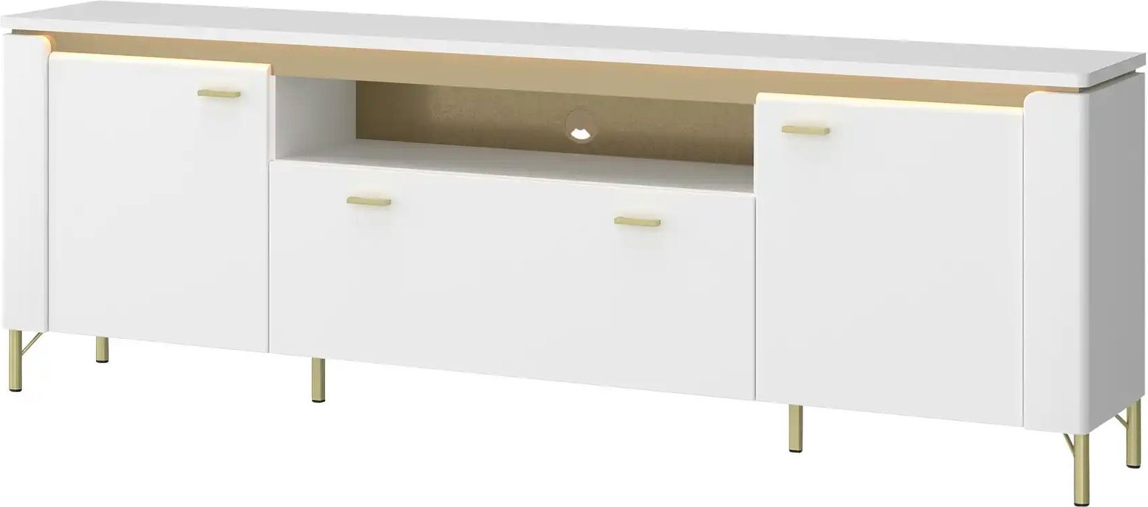 TV-Lowboard mit Softclose Losini ¦ weiß ¦ Maße (cm): B: 200,3 H: 70 T: 40.0 Kommoden & Sideboards > Lowboards - Höffner