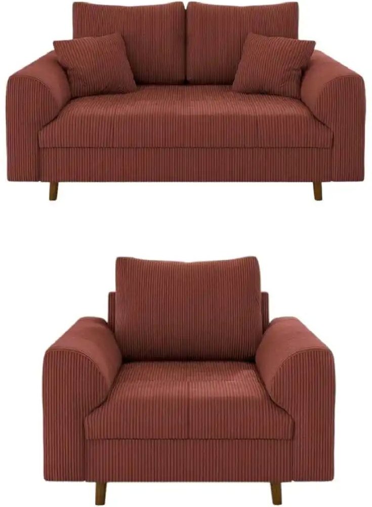 Polstergarnitur 2+1 Maya ¦ rot ¦ Maße (cm): B: 150 H: 81 Polstermöbel > Sofas > Sitzgruppen - Höffner