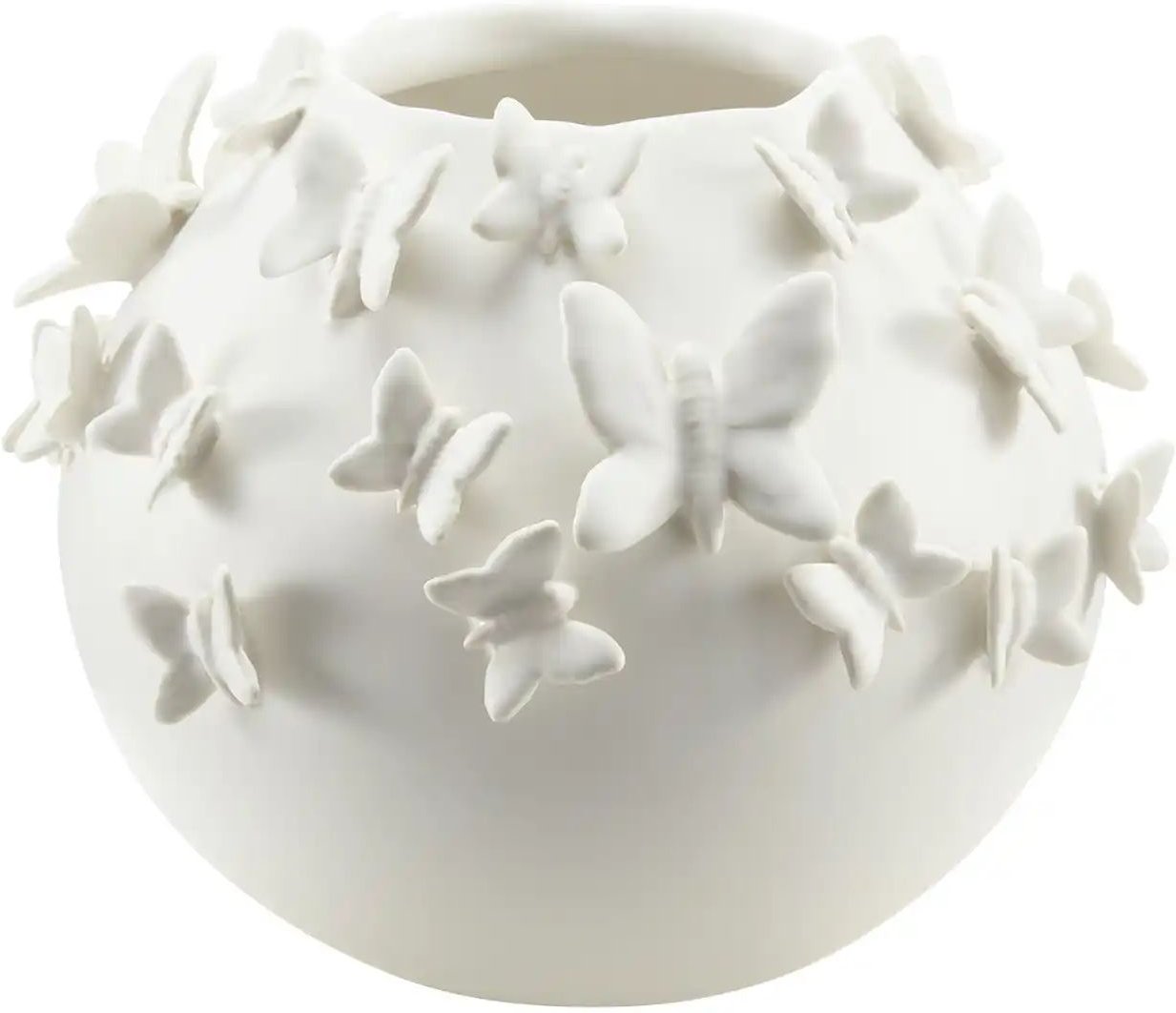 HOME STORY Vase 3D Schmetterling ¦ weiß ¦ Porzellan ¦ Maße (cm): H: 19 Ø: 22 Accessoires > Vasen - Höffner