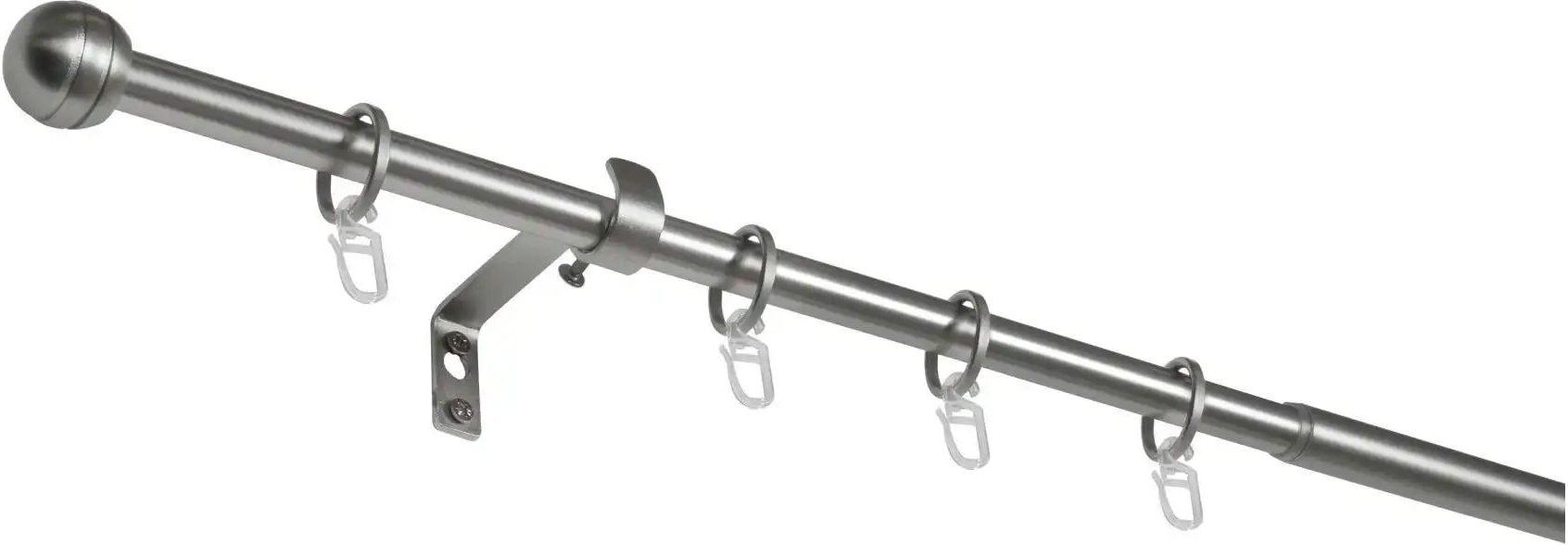 Mydeco Teleskopgarnitur rillball ¦ silber ¦ Stahl ¦ Maße (cm): B: 9,4 H: 3,3 Gardinen & Rollos > Gardinenstangen & Zub...