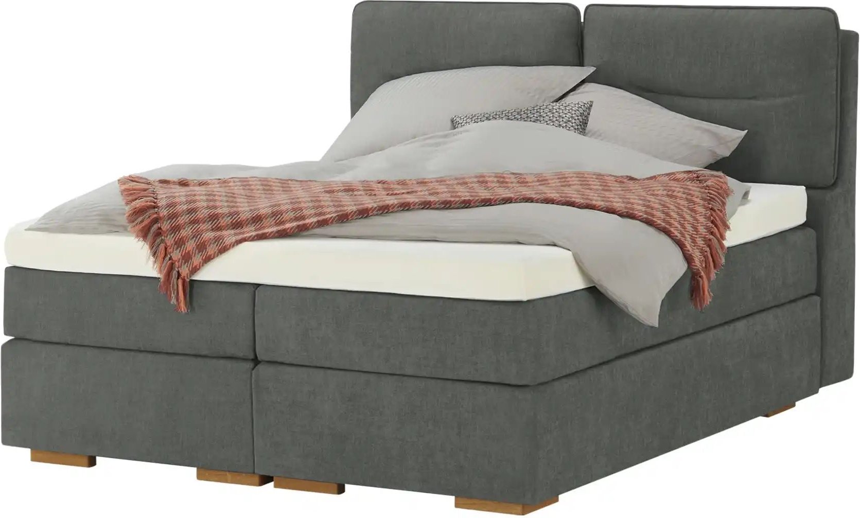 Wohnwert Boxspringbett mit Bettkasten Dormian Besta ¦ grau ¦ Maße (cm): B: 180 H: 136 Betten > Boxspringbetten - Höffner