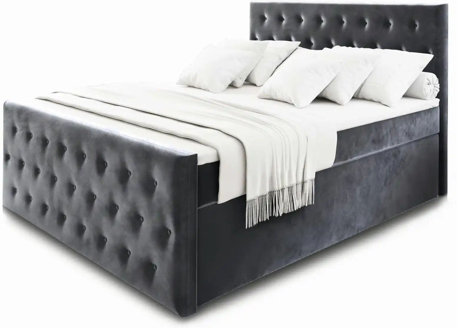 MASSENO Boxbett mit Bettkasten Fondi ¦ grau ¦ Maße (cm): B: 140 H: 120 Betten > Polsterbetten - Höffner